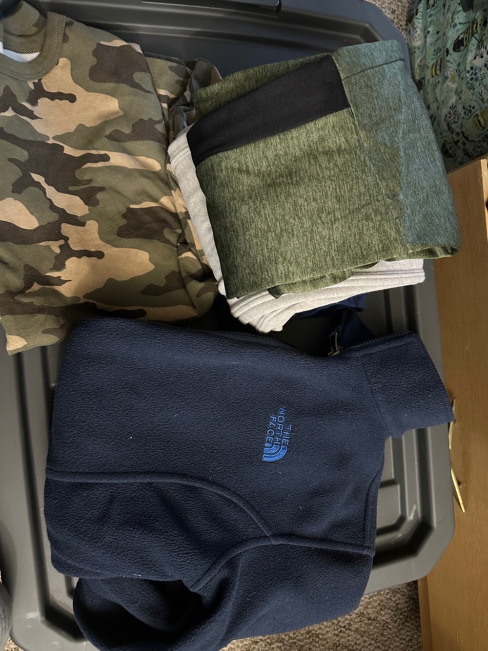 The North Face Navy Blue Fleece Jacket with Embroidered Logo